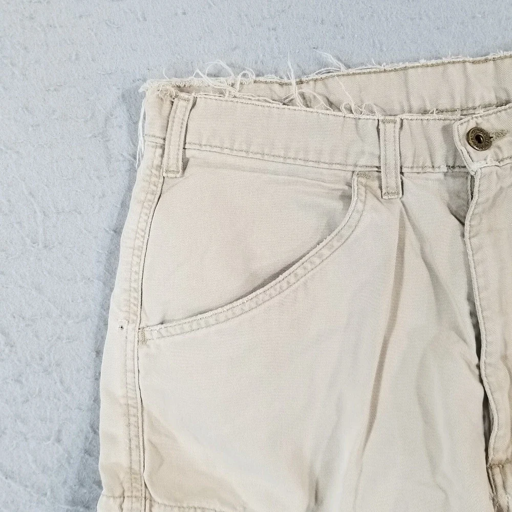 Polo Ralph Lauren cargo shorts men's 34x13.5 beige cotton distressed trashed